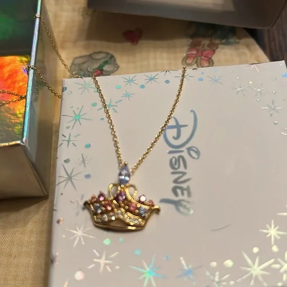 Disney 18k over sterling w diamonique stones 18 inch in length - Picture 2 of 5